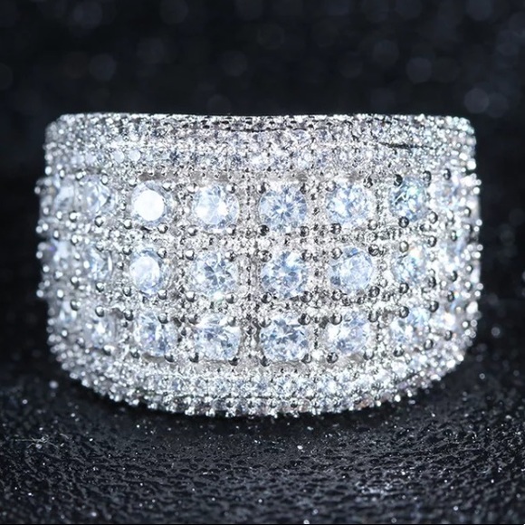 Sterling silver wide cocktail ring - Picture 6 of 7